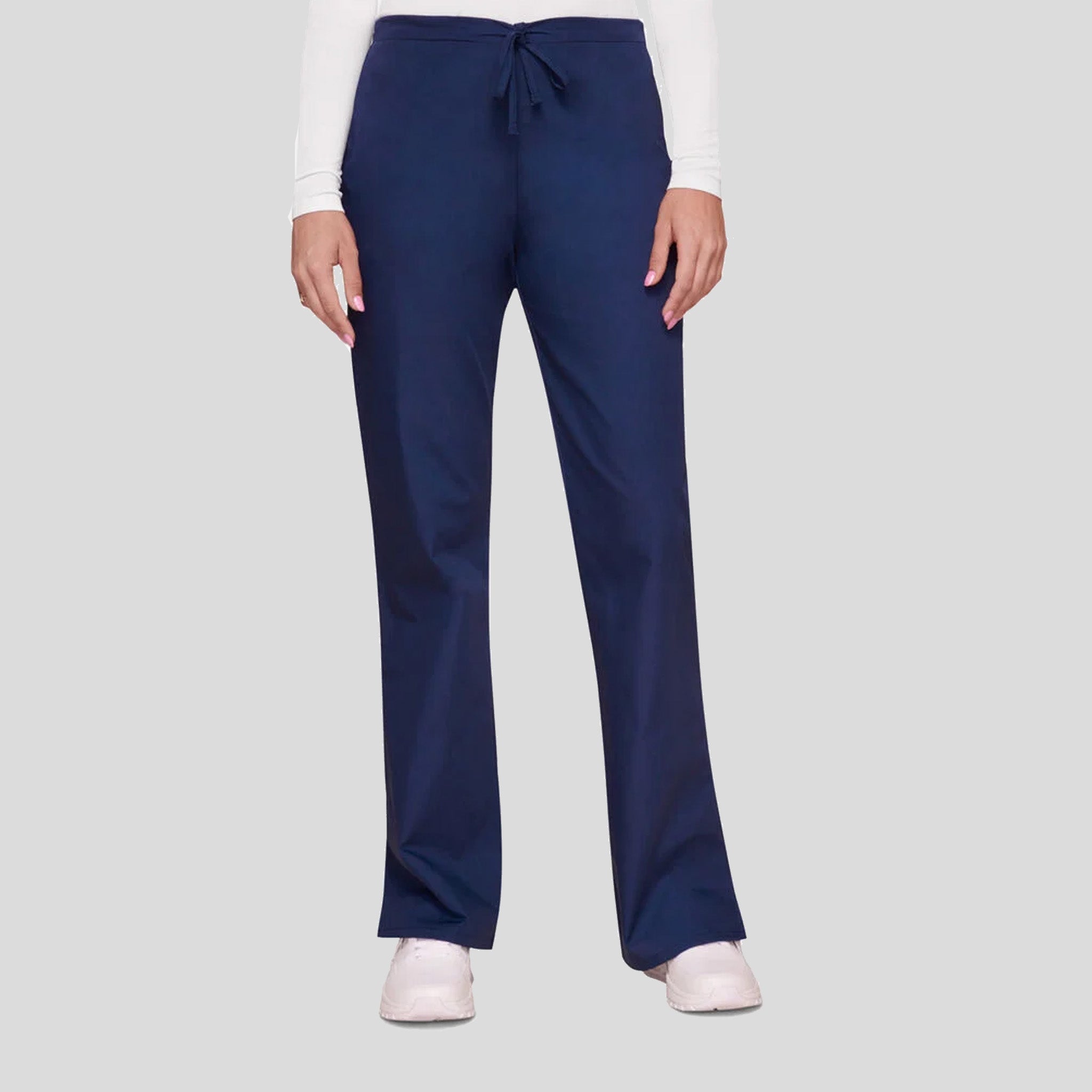 Natural Rise Flare Leg Drawstring Pant | Navy