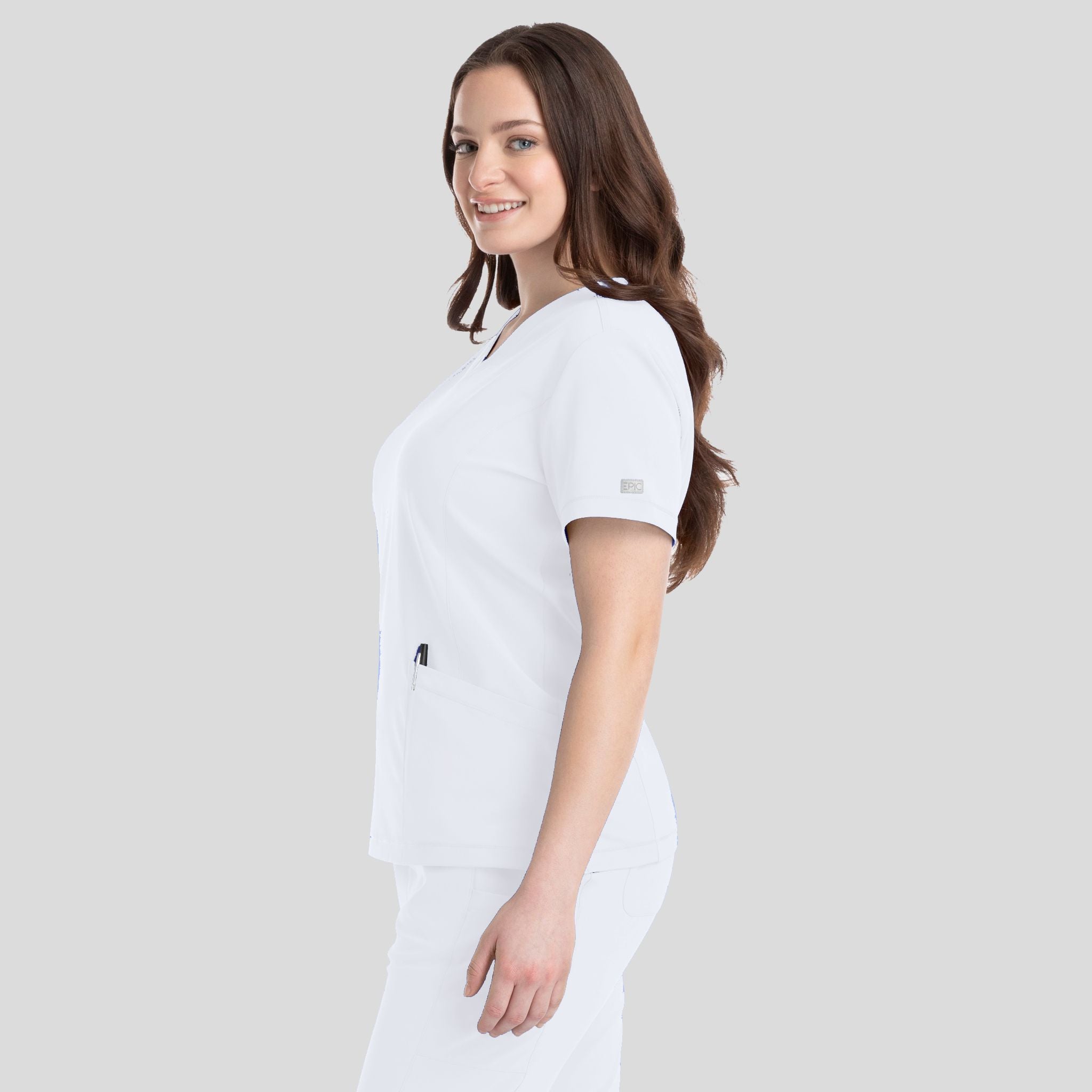Women's V-Neck Top | White