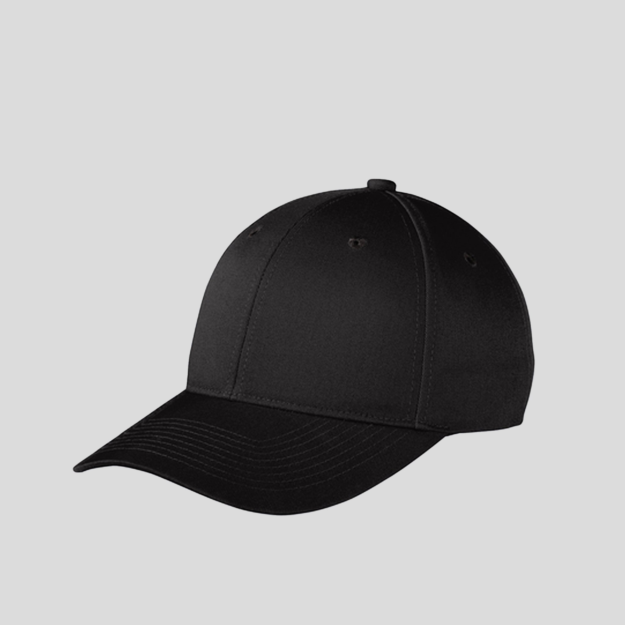 Snapback Fine Twill Cap | Black