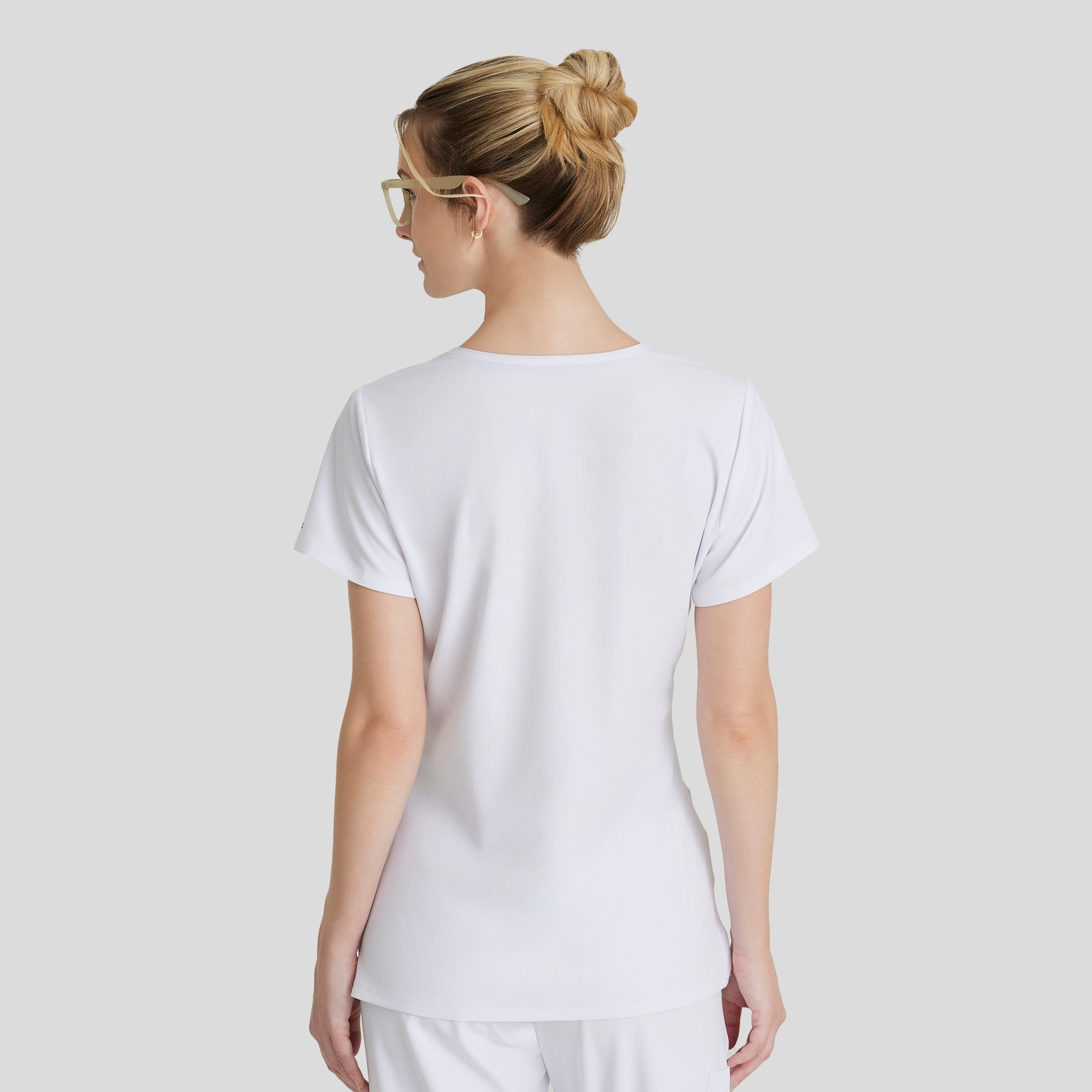 Reliance 3-Pocket Crossover V-Neck Scrub Top | White