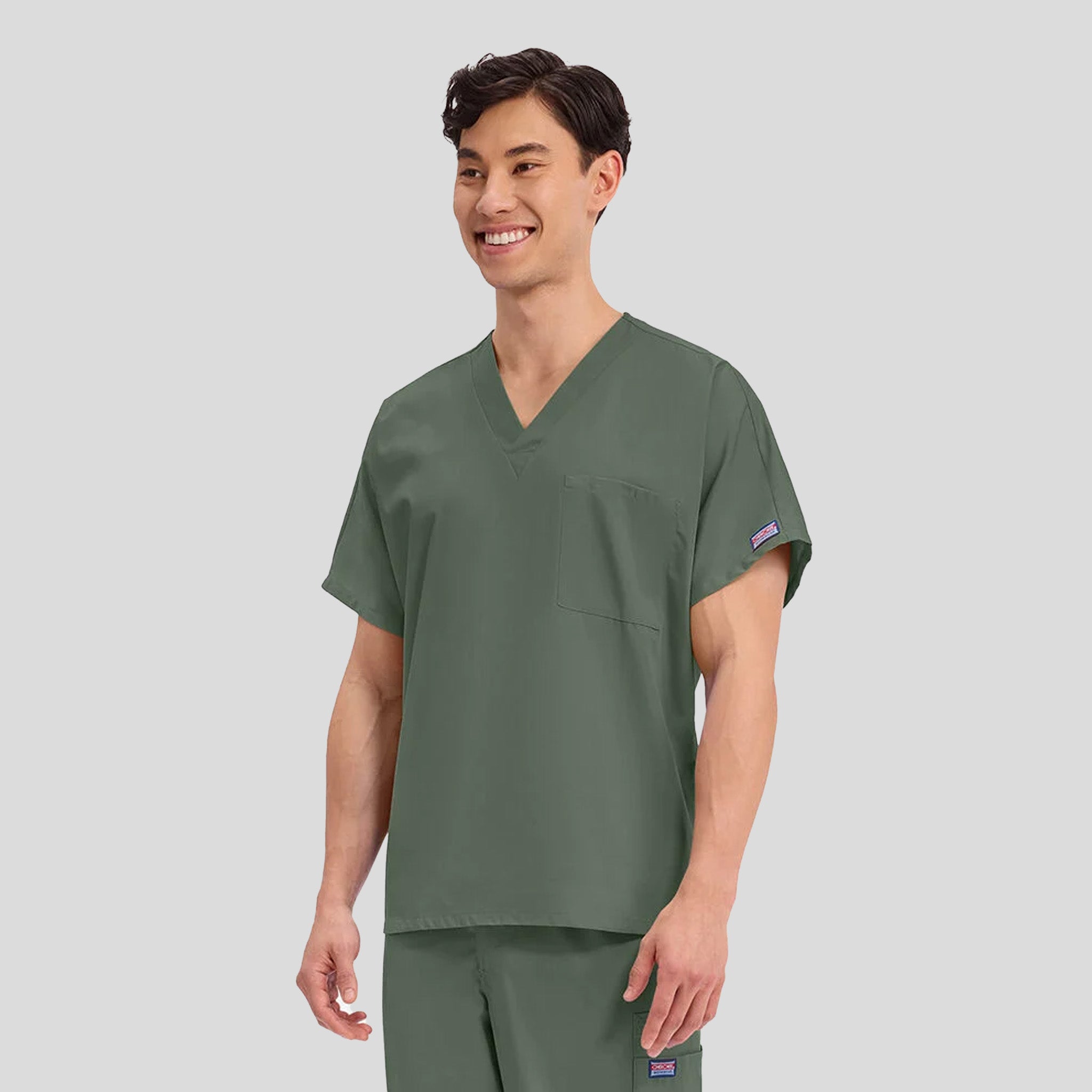 Unisex V-Neck 1 Pocket | Olive