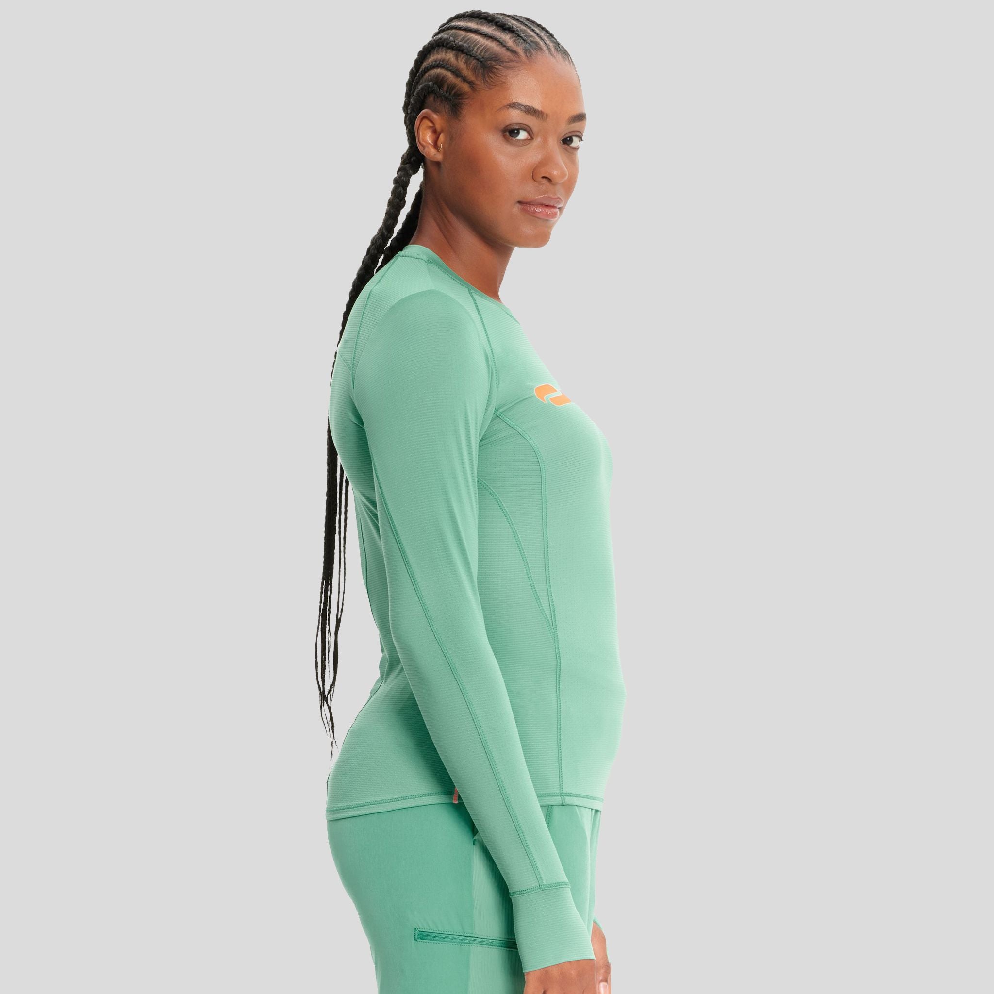 Long Sleeve Logo Performance Underscrub | Mint Cloud