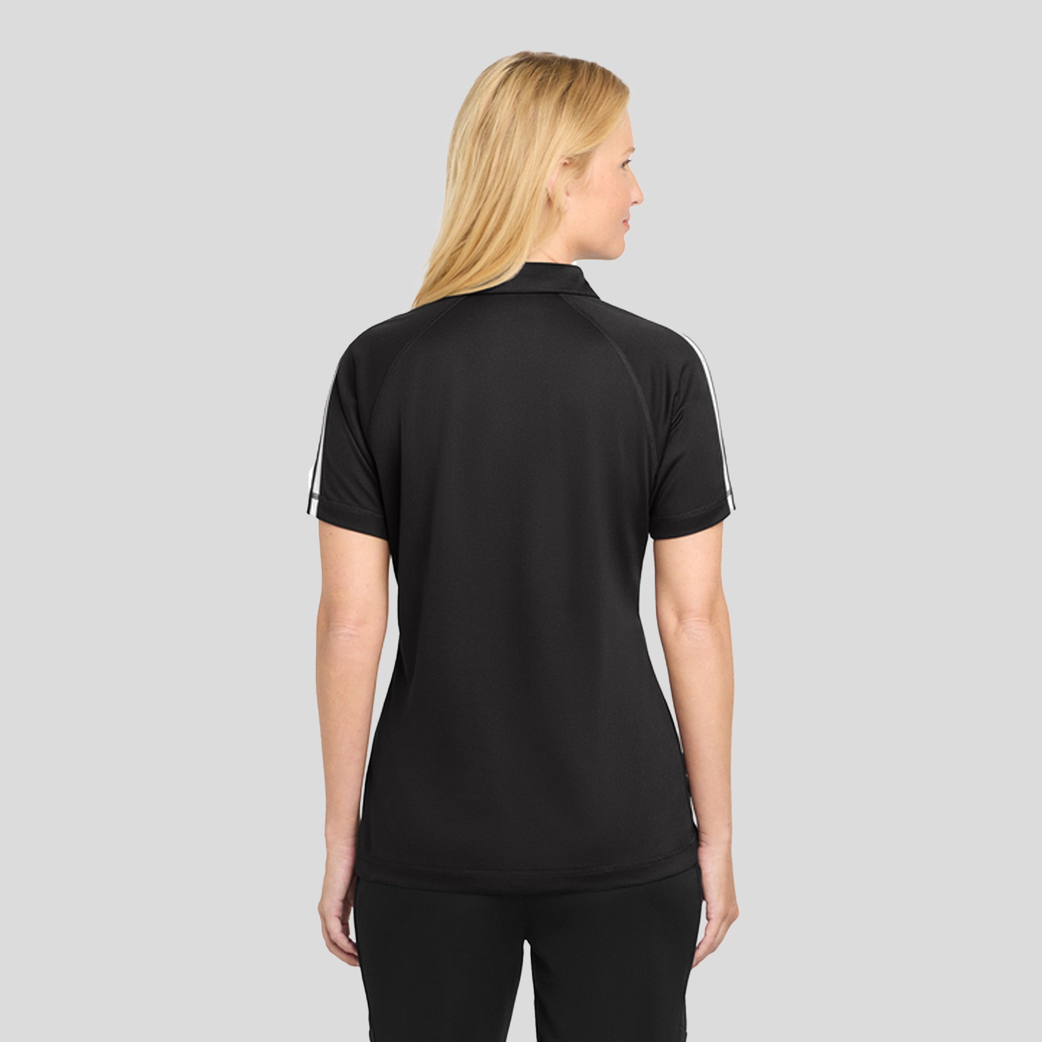 Women's PosiCharge® Micro-Mesh Colorblock Polo | Black/White