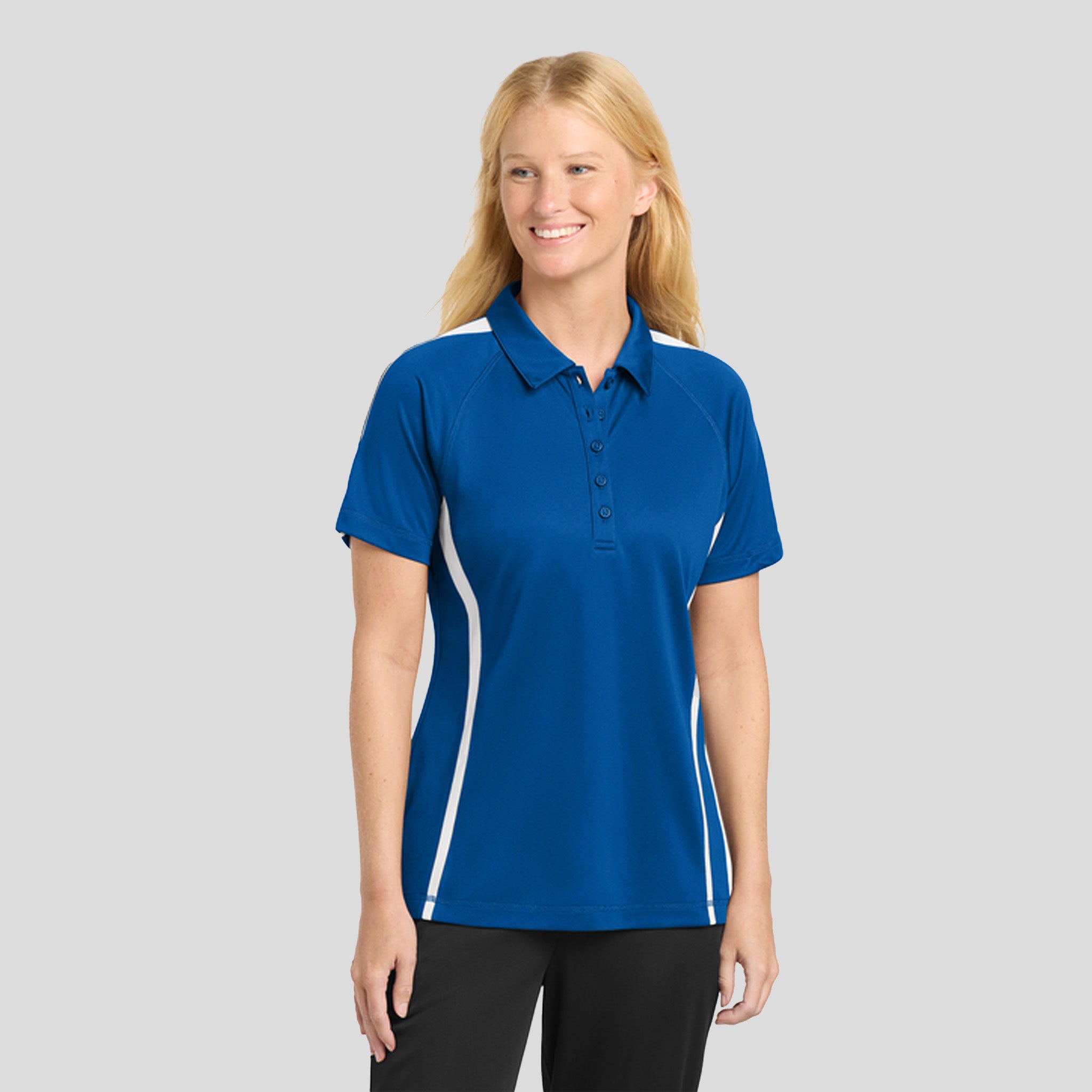 Women's PosiCharge® Micro-Mesh Colorblock Polo | Royal/White